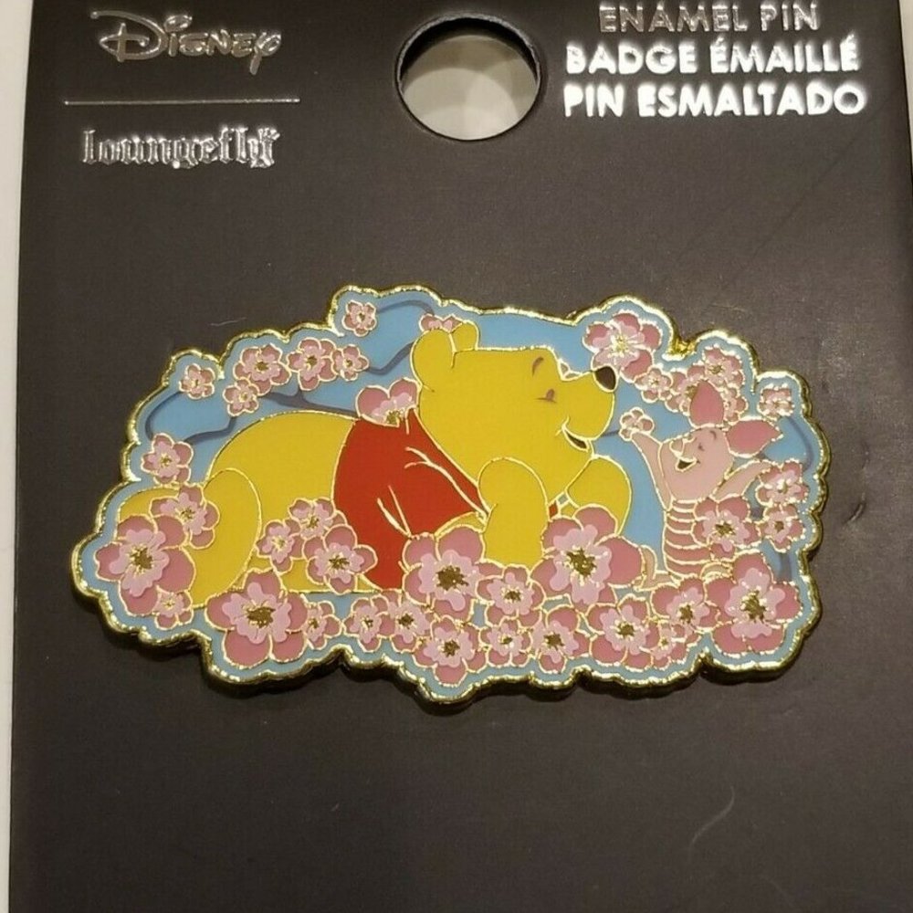 Loungefly Disney Winnie The Pooh & Piglet Cherry Blossoms Enamel Pin NEW